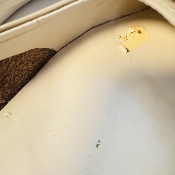 Cole Haan Shoes Womens 10 Beige Leather Bow Logo Cap Toe Pumps Slip On NEW - Picture 11 of 13